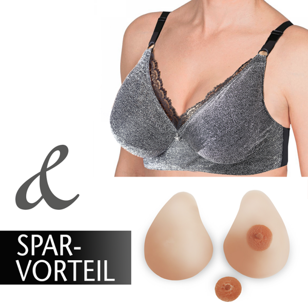 Set Transwonder "Olivia" Glamour silver incl. silicone breasts